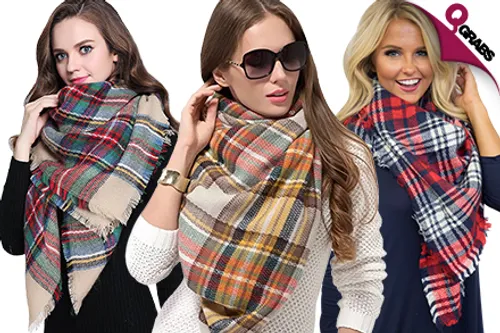 For QR39 Stay Warm & Cozy with Soft Plaid Winter Scarves - Choose from 7 Snuggly Designs! (QR76 Value)